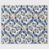 Elegante blauwe kerstvakantie cadeaupapier (Vlak)