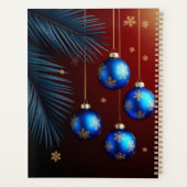 Elegante Blauwe Kerstversiering Planner (Achterkant)