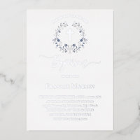 elegante blauwe krans Doop zilver
