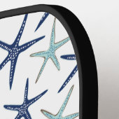 Elegante Blauwe Kust Monogrammed Initialen Pickleball Paddle (Links Detail)