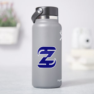 Elegante blauwe letter Z monogram Sticker