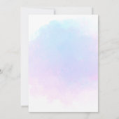 Elegante Blauwe/Lila Waterverf/Zwart Script Weddin Kaart (Achterkant)