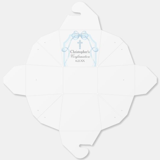 Elegante blauwe lint boog bevestiging partij bedankdoosjes (Ongevouwen)