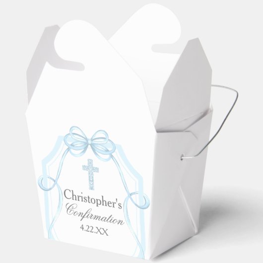 Elegante blauwe lint boog bevestiging partij bedankdoosjes (Open)