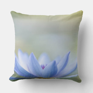 Elegante Blauwe Lotus Kussen