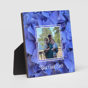 Elegante blauwe maagdenpalm bloemen Beste tante oo Fotoplaat
