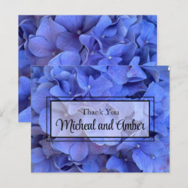 Elegante Blauwe maagdenpalm florale hortensia's Bedankkaart