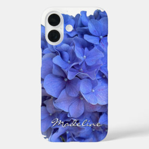 Elegante Blauwe maagdenpalm florale hortensia's iPhone 16 Hoesje