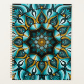 Elegante blauwe mandala | Heilige Geometrie Boho | Planner (Voorkant)