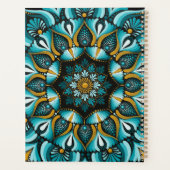 Elegante blauwe mandala | Heilige Geometrie Boho | Planner (Achterkant)