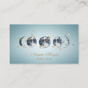 Elegante Blauwe Manen Sterren Blauw Visitekaartje