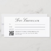 Elegante blauwe marmeren QR-code cadeaubon (Achterkant)