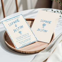 Elegante Blauwe Minimalistische Met de Hand Geteke