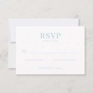 Elegante Blauwe Minimalistische RSVP Kaartje