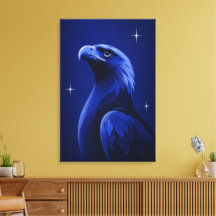 Elegante Blauwe Monochrome Editoriale Adelaar Kuns