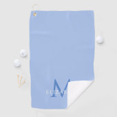 Elegante Blauwe Monogram Naam Initiaal Op Maat Golfhanddoek (Insitu)