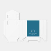 Elegante Blauwe Monogram Wedding Favoriet Box Bedankdoosjes (Uitgevouwen)