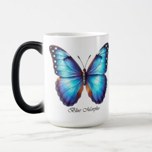 Elegante Blauwe Morpho Vlinder Wrap Magische Mok