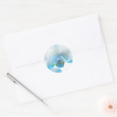 Elegante Blauwe Orchideeën Aangepaste Stickers (Envelop)