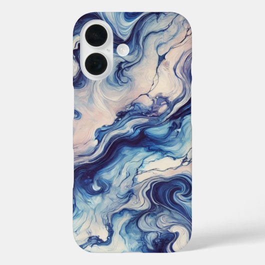 Elegante Blauwe & Paarse Abstracte Telefoonhoes ✨ Case-Mate iPhone Case (Achterkant)