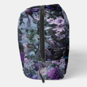 Elegante blauwe paarse bloemen monogram toilettasje (Rechts)