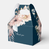 Elegante blauwe & pastel boho bruidsfeest bedankdoosjes (Achterkant)