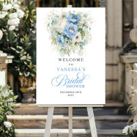 Elegante Blauwe Pioen Rozen Bruiloft Bridal Shower