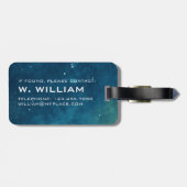 Elegante blauwe planeet Aarde Ruimte Zonnestelsel Bagagelabel (Achterkant horizontaal)