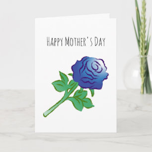 Elegante Blauwe Roos Kaart