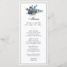 Elegante Blauwe Rozen Trouwen Religieus Menu