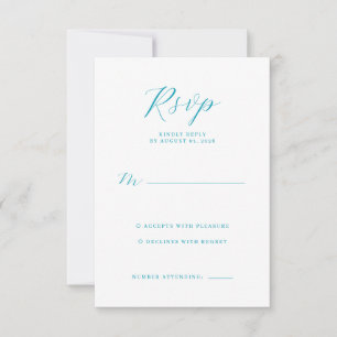 Elegante Blauwe RSVP Kaart