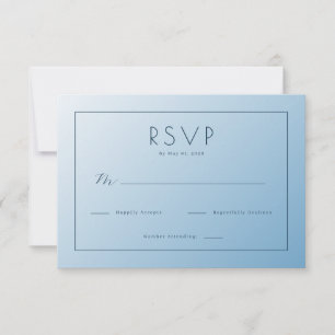 Elegante Blauwe RSVP Kaart