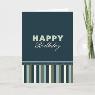 Elegante blauwe script verjaardagskaart kaart