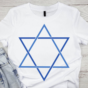 Elegante Blauwe Ster van David T-shirt