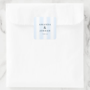 Elegante Blauwe Strepen Vierkante Sticker