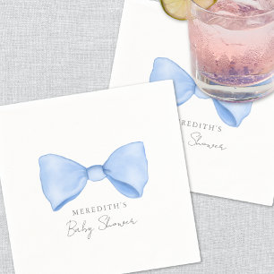 Elegante Blauwe Strik Baby Shower Servet