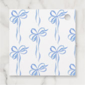 Elegante Blauwe Strik Bruidsborrel Script Bedankt Bedankjes Labels (Achterkant)