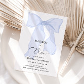 Elegante Blauwe Strik Eerste Verjaardag Kaart