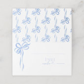 Elegante Blauwe Strik Waterverf Script Bruidsdouch (Buitenkant ongevouwen)