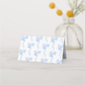 Elegante Blauwe Strik Waterverf Script Bruidsdouch (Achterkant)