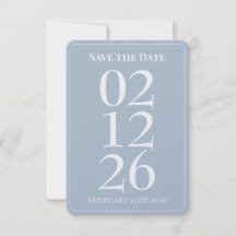 Elegante Blauwe Trouwkaart 'Save the Date'