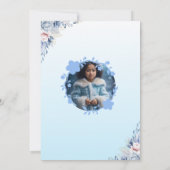Elegante blauwe verjaardag uitnodiging | Modern de (Achterkant)
