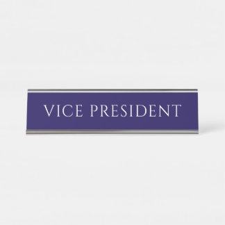 Elegante Blauwe Vice President Naamplaat