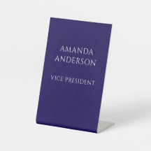 Elegante Blauwe Vice President Titel Naambord