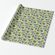 Elegante Blauwe Vlinder Botanische Wrap
