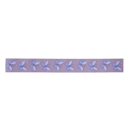 Elegante blauwe vlinders op Violet Lint (Voorkant)
