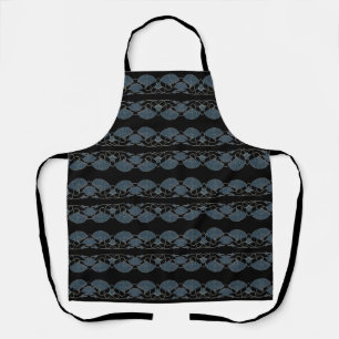 Elegante Blauwe Waaiers Schort