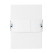 Elegante Blauwe & Witte Bloemen Kalligrafie Bruilo Uitnodigingen Wikkel (Achterkant Voorbeeld)