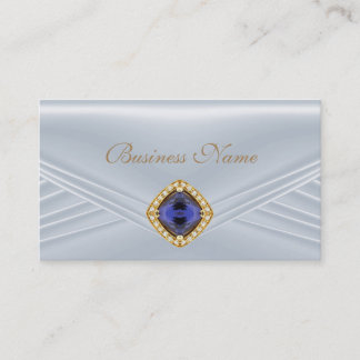 Elegante Blauwe Zilveren Diamanten Sieraad Visitekaartje