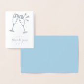 Elegante blauwe zilveren folie trouwkaarten voor d folie kaarten (Display)